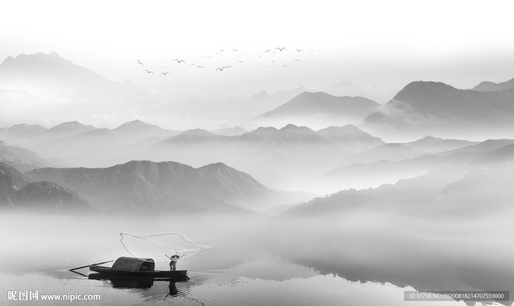 山水画 水墨山水画 意境山水画