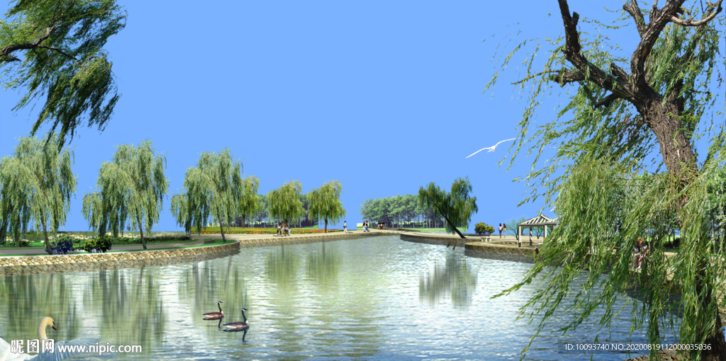 效果图后期素材水景树木