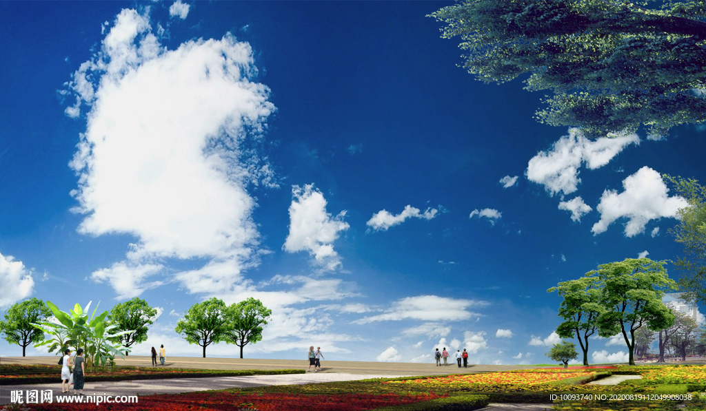 效果图后期素材绿化平视