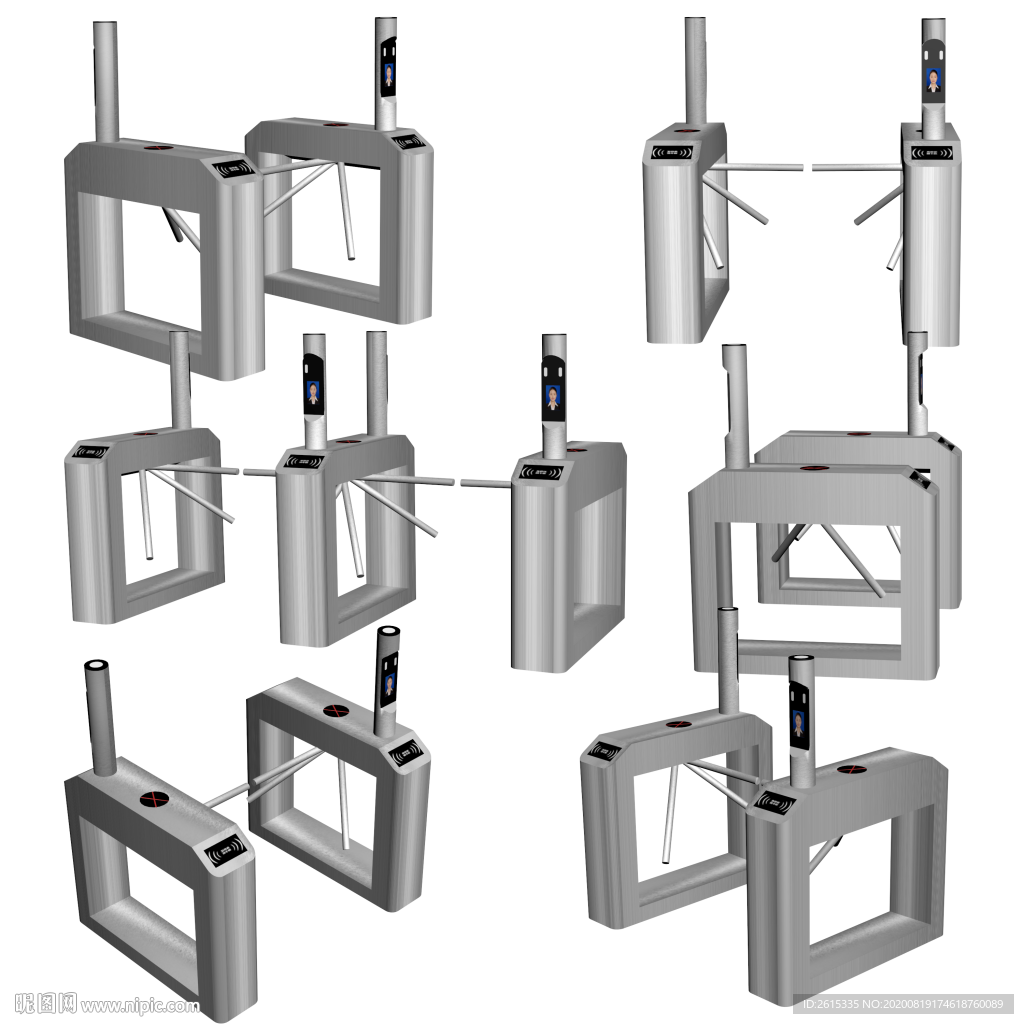 动态人脸识别三辊闸机素材图