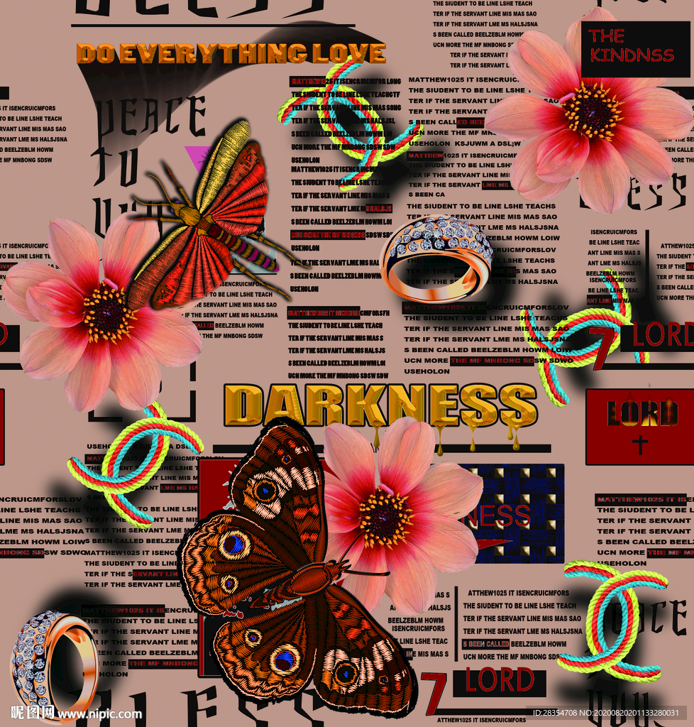 大牌 卡通 女装 报纸 手绘花