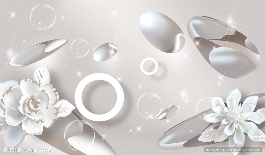 珠宝花背景装饰画