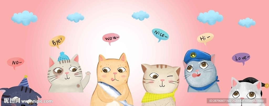 巨幅卡通手绘欧式动物开学季图片