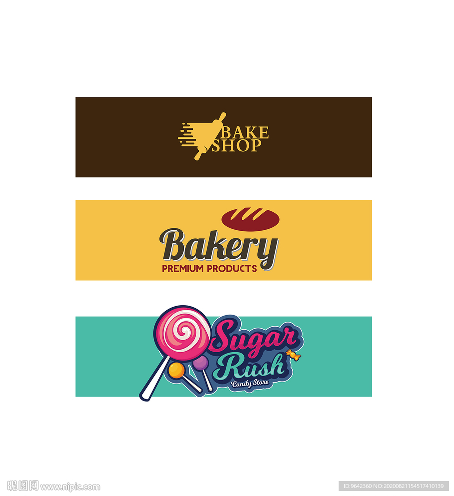 面包店烘培店糖果店门头店招设计