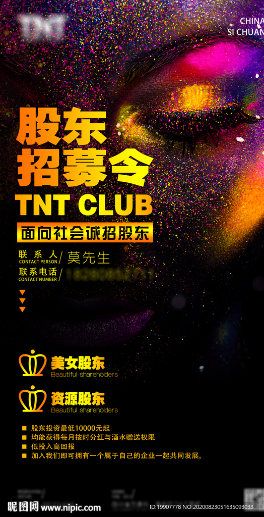 酒吧股东招募海报