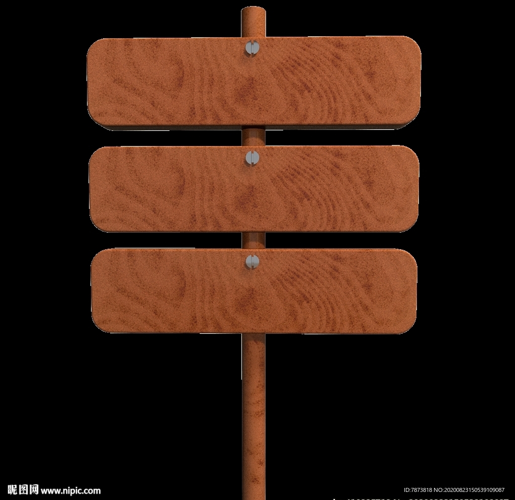 C4D3D木纹指示牌
