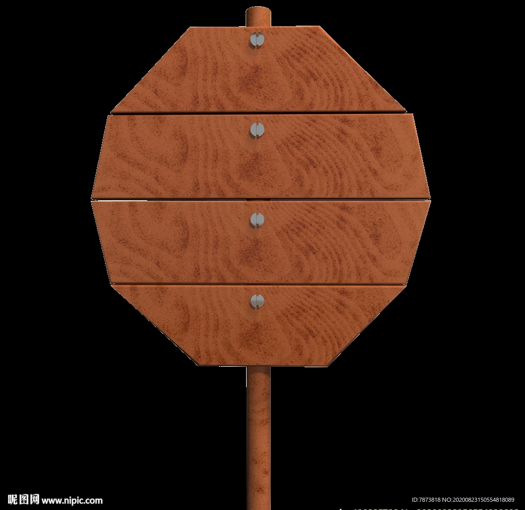 C4D木纹指示牌