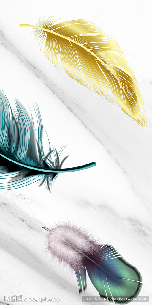 高清 羽毛玄关山水 TIF分层