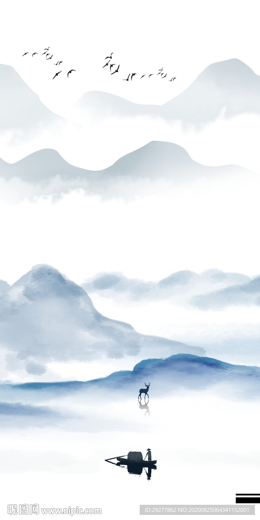 山水大气玄关山水 TIF分层