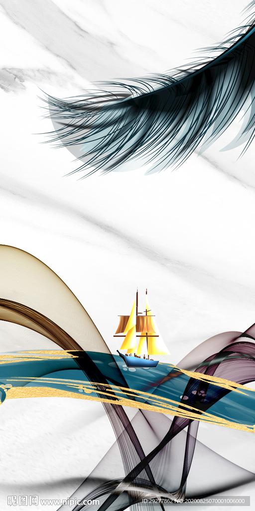 高清羽毛新玄关画 TIF分层