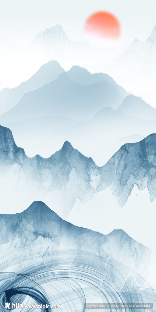 中国风玄关最新挂画 TIF分层