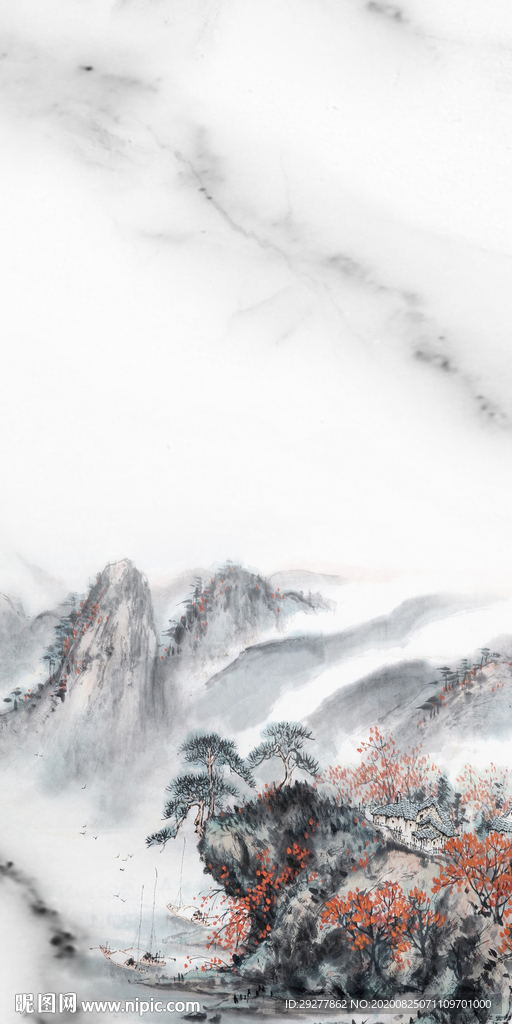 国画玄关最新挂画 TIF分层