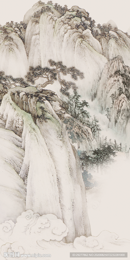 高档玄关新中式画 TIF分层