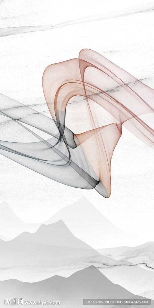 线条大气玄关山水 TIF分层