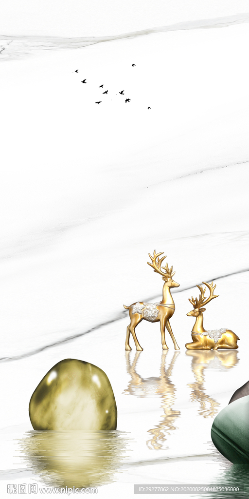 高端走道玄关山水 TIF分层