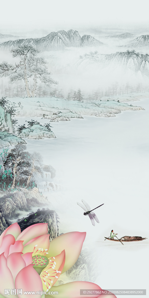 高清荷花最新挂画 TIF分层