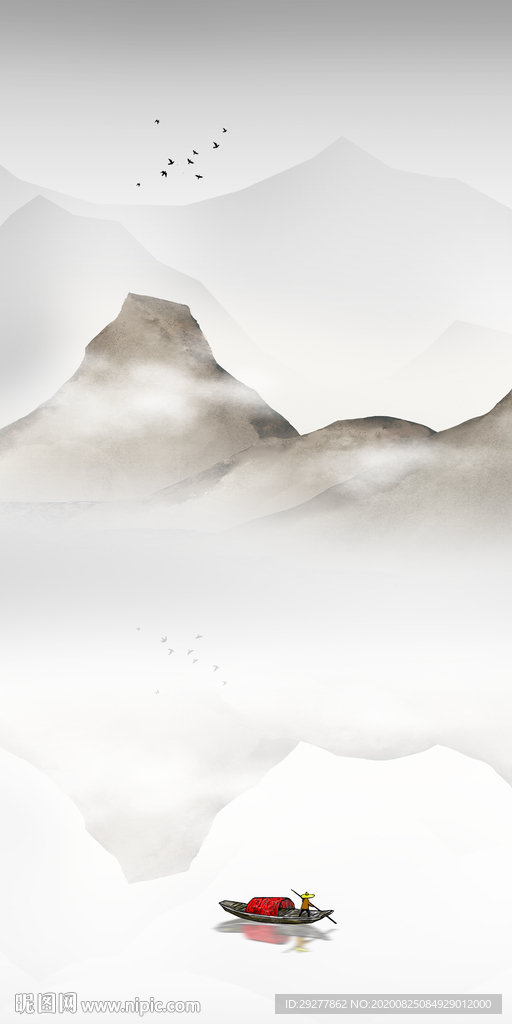 山水玄关最新挂画 TIF分层