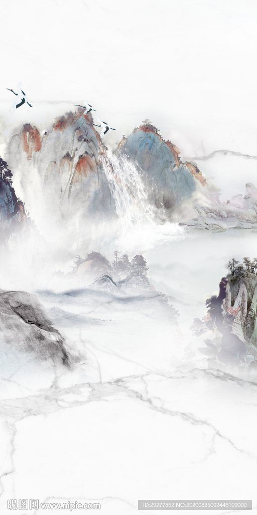 高清 大气玄关山水 TIF分层