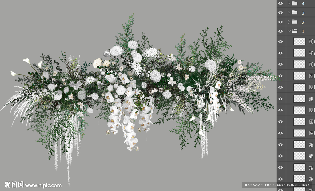 白绿色婚礼花艺