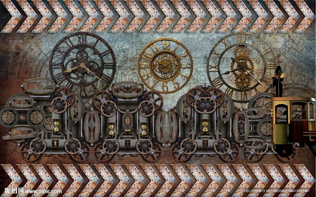 复古怀旧金属工业风餐酒酒吧壁画