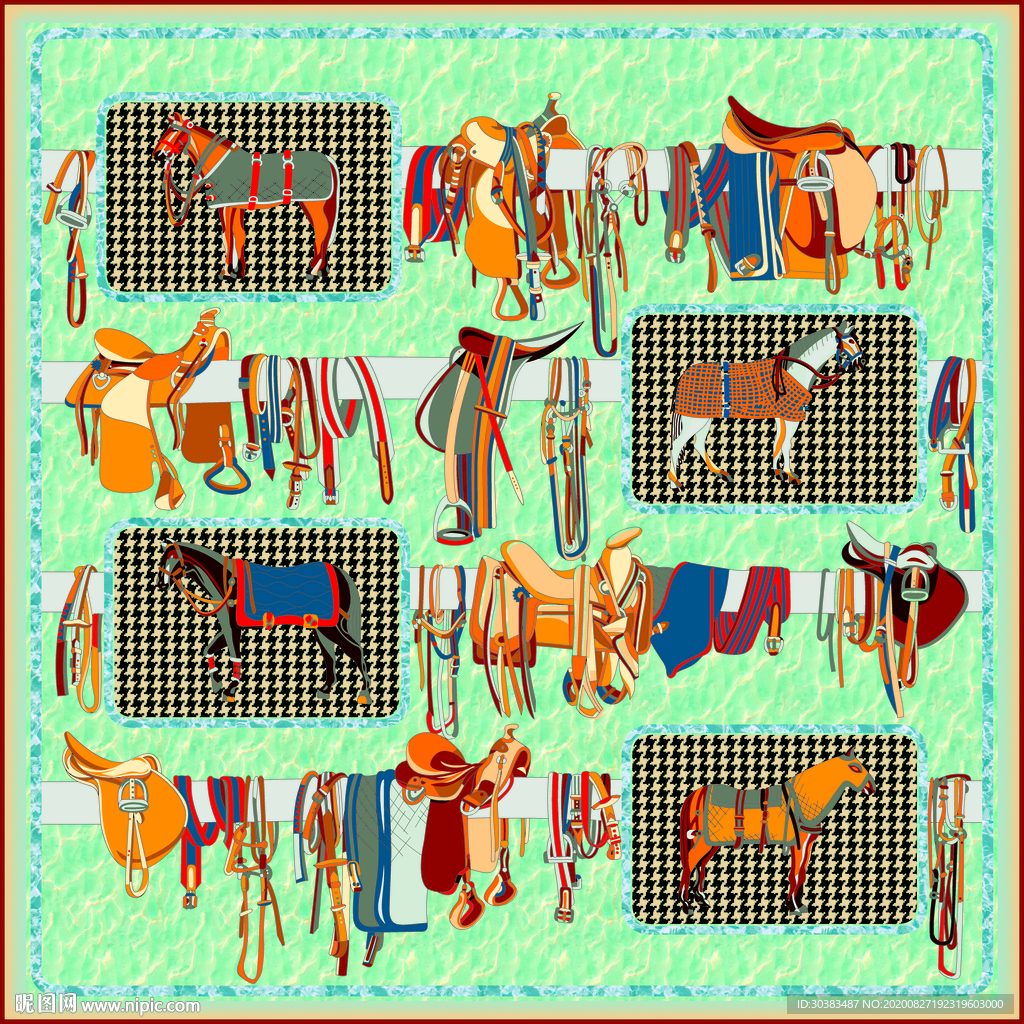 大牌 清晰 方巾 绳马 链子