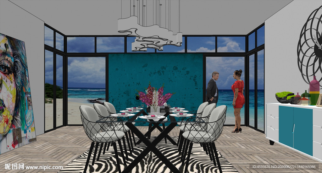 别墅客厅SU模型