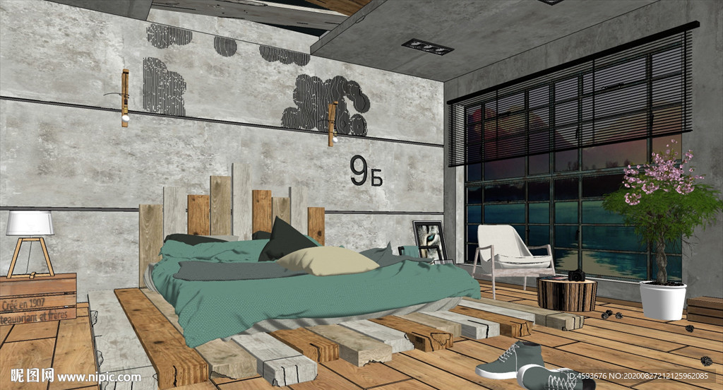 民宿客房SU模型