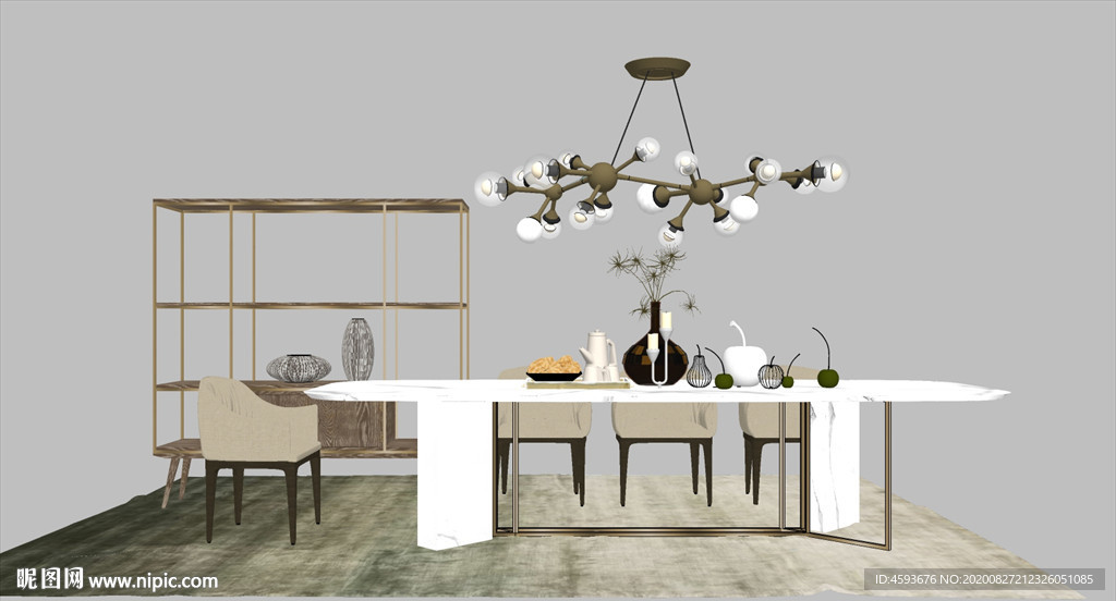 轻奢别墅软装SU模型