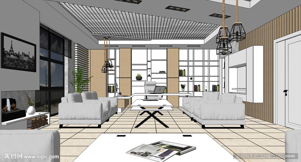 老总办公室SU模型