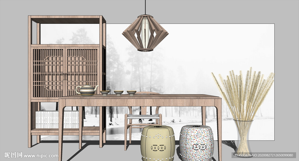 禅意新中式书房家具