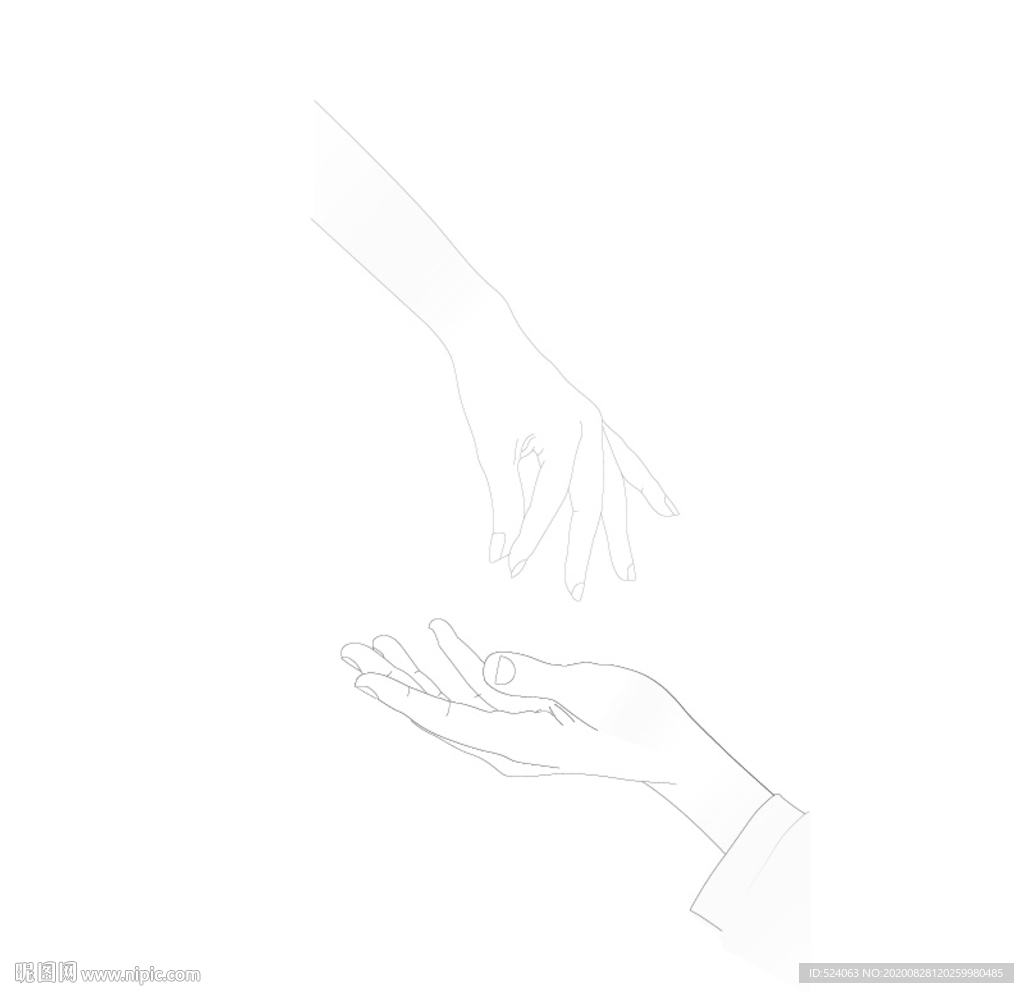 手 线描 手绘 手势 数字