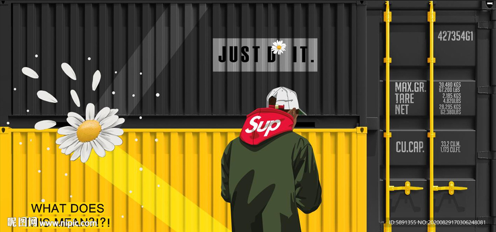 集装箱 潮牌 潮牌背景墙