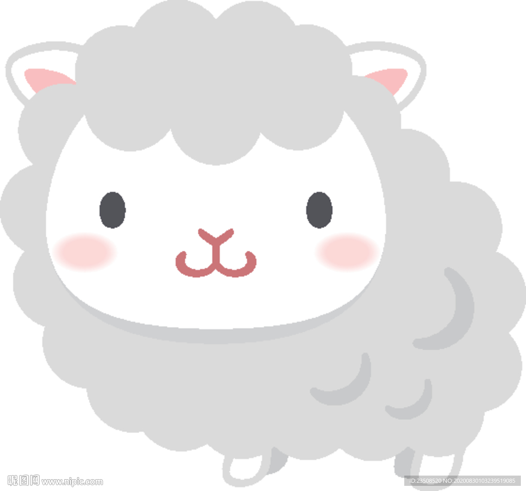 卡通绵羊插画图标