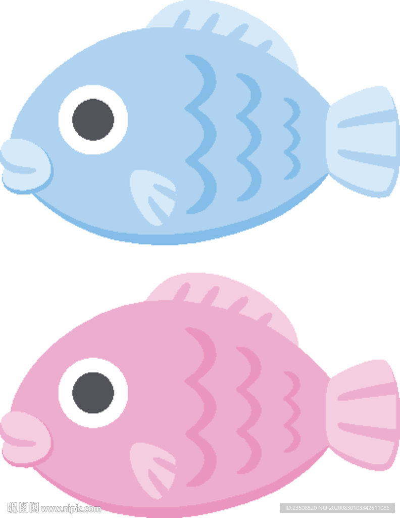 卡通鱼插画图标