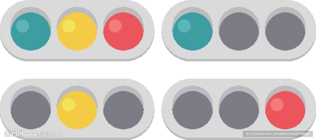 卡通红绿灯插画图标