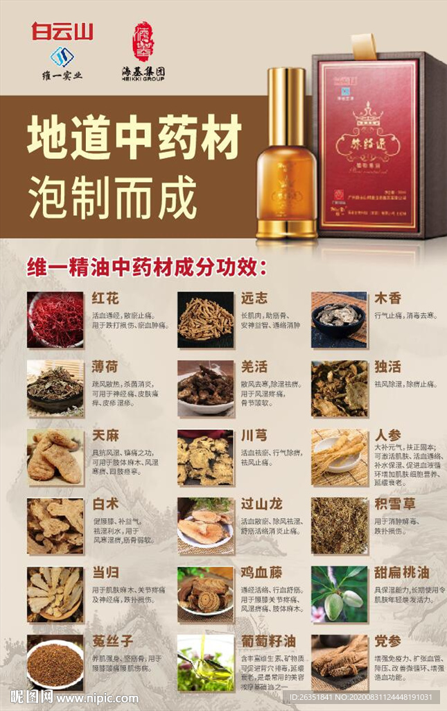 白云山精油中药成分