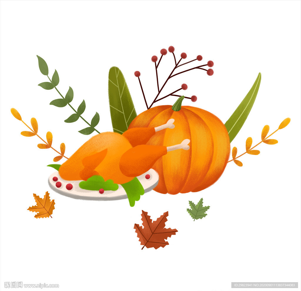 肌理风格万圣节晚餐元素