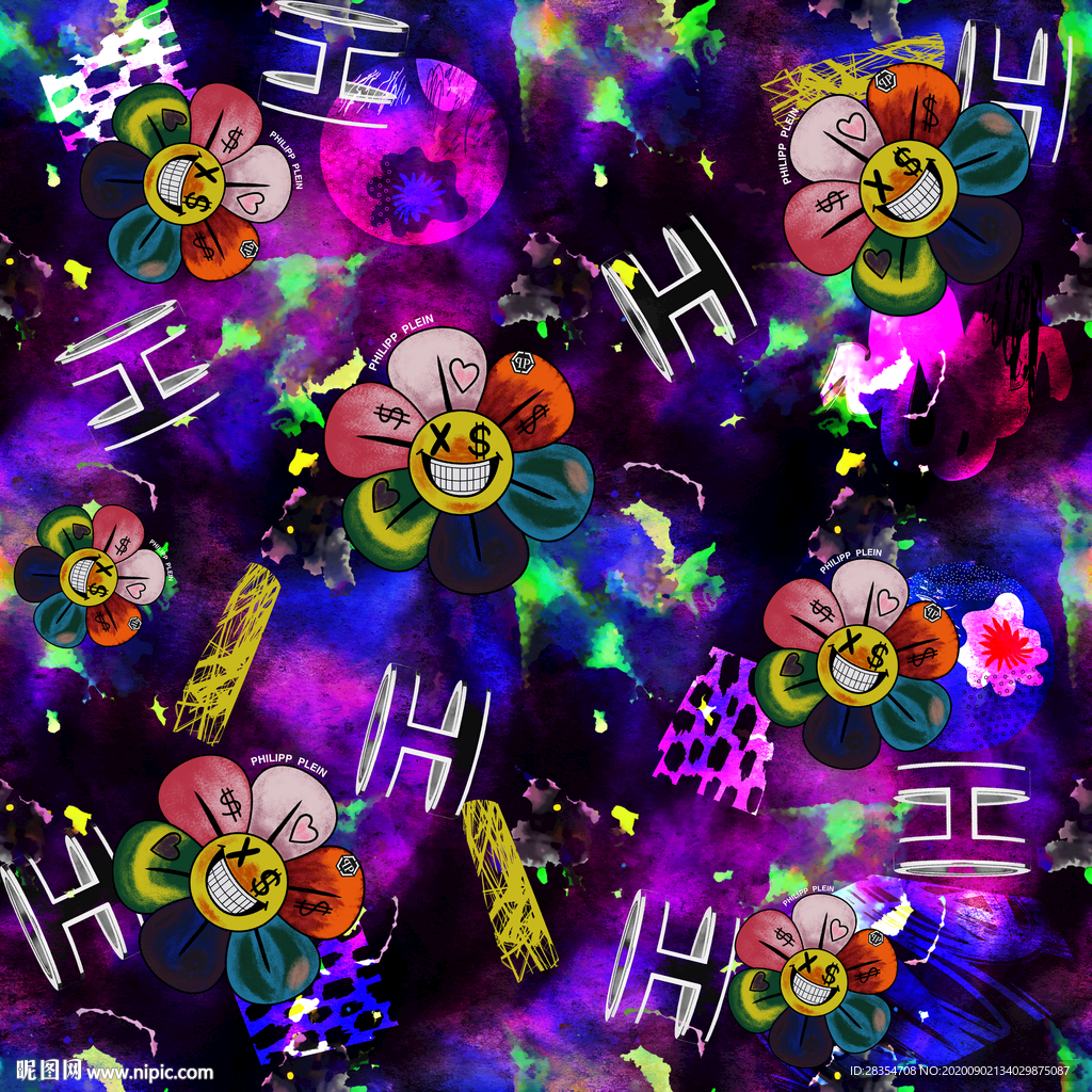 暴力菊花 卡通 炫彩 大牌