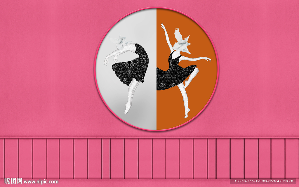 北欧儿童房背景墙儿童房壁画