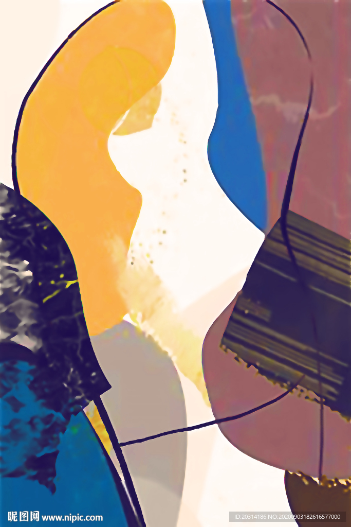 酒店装饰抽象油画壁画