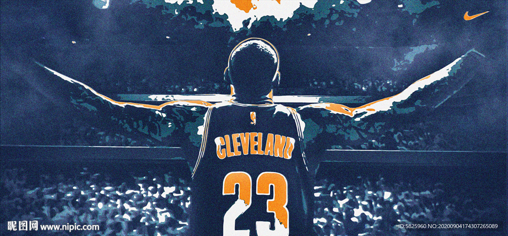 NBA篮球明显乔丹手绘插画