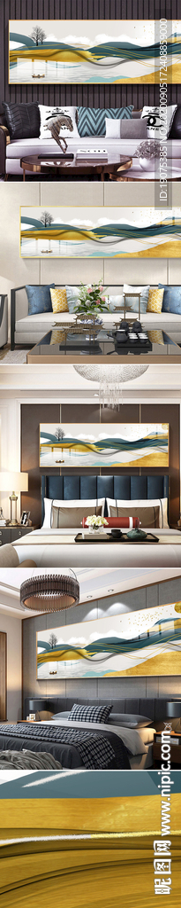 床头横幅装饰画图