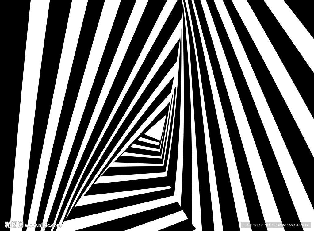 op欧普风黑白线条视错觉幻觉