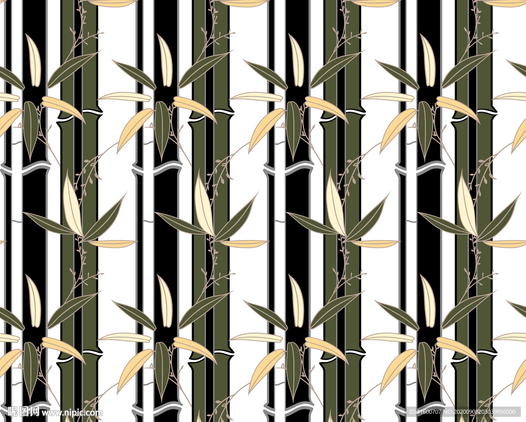 个性抽象竹叶花型