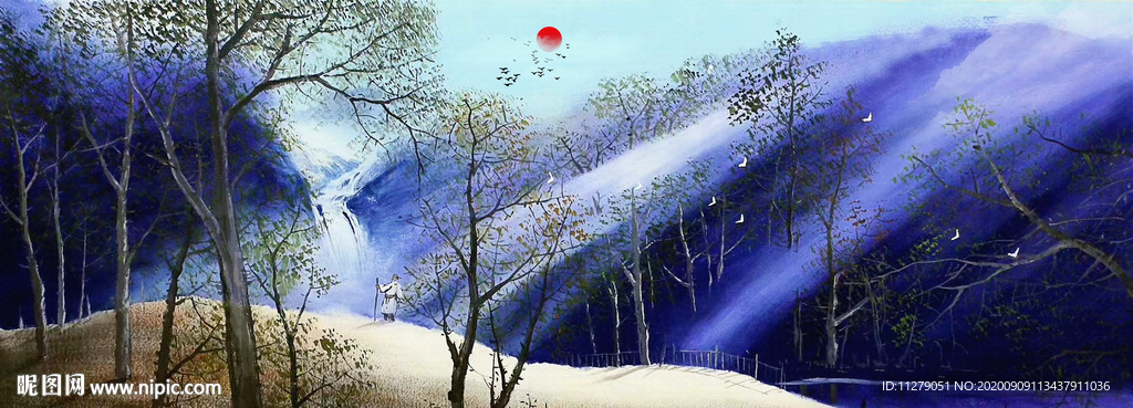 山水画风景油画