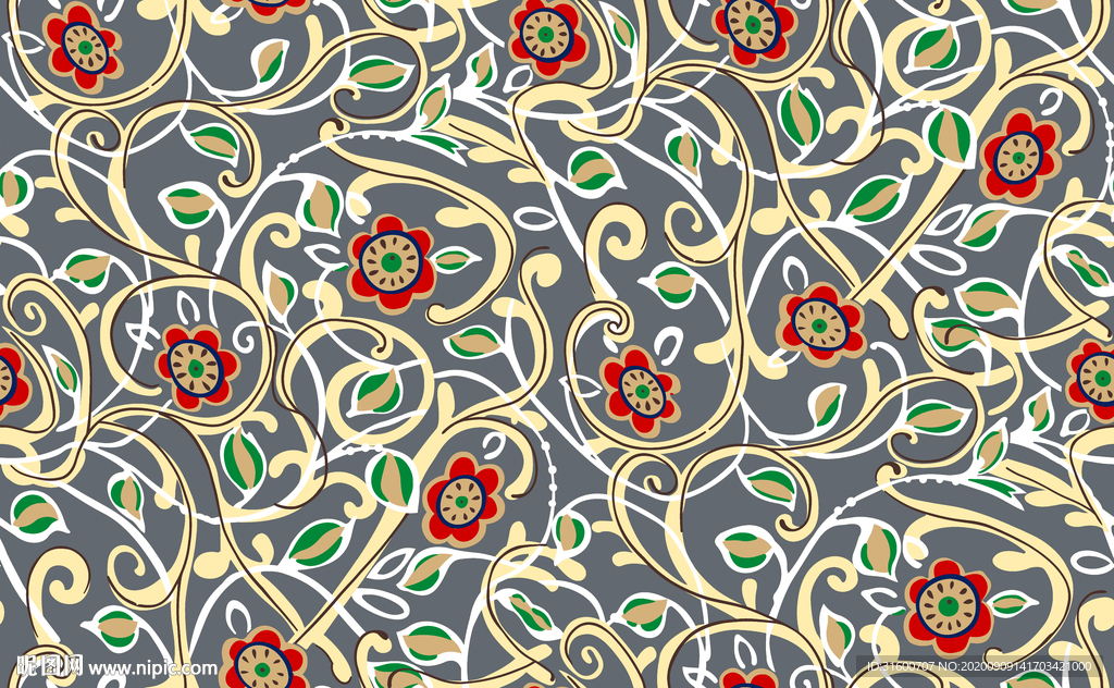 手绘线条植物太阳花