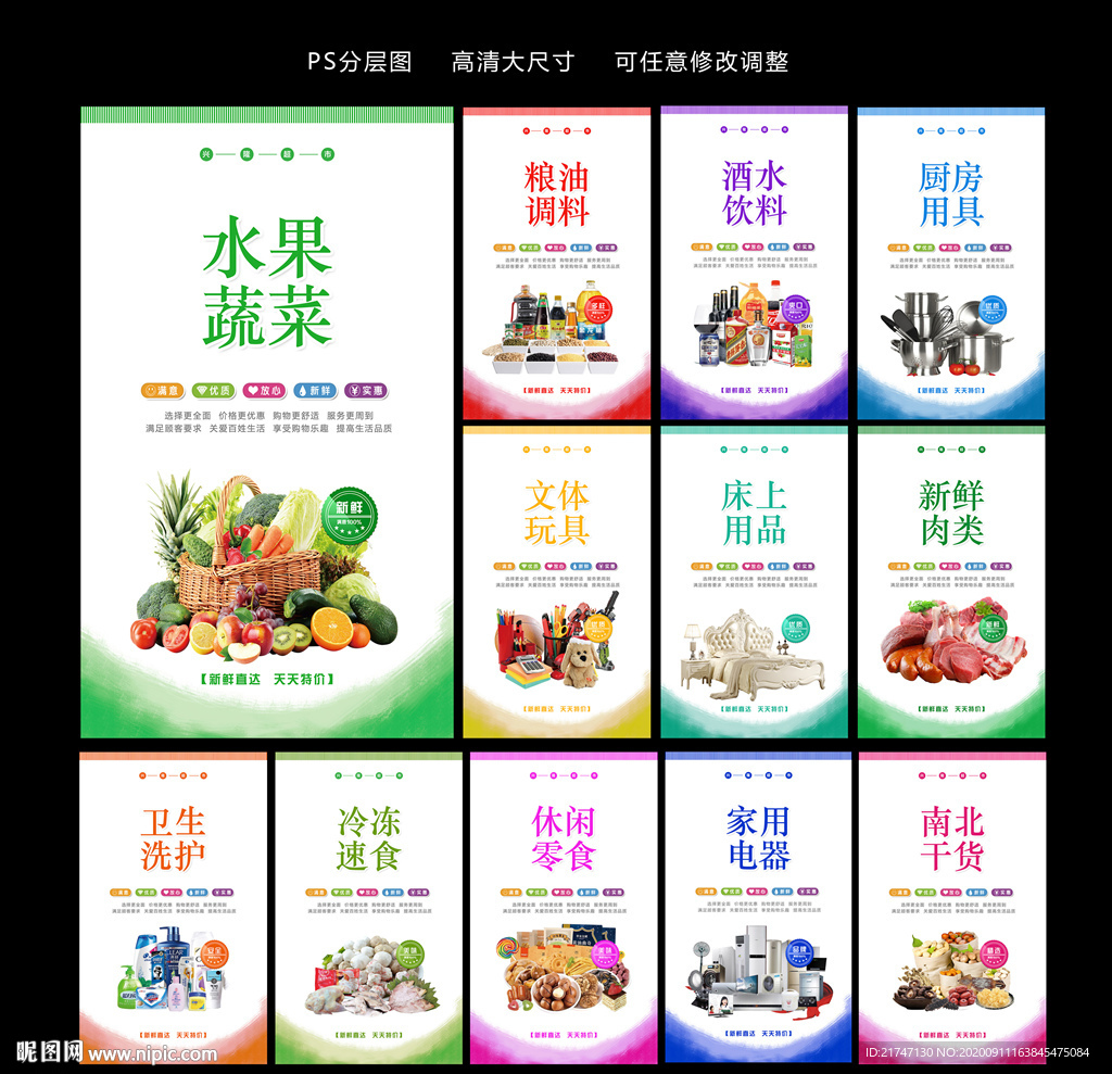 高清超市分区展板设计