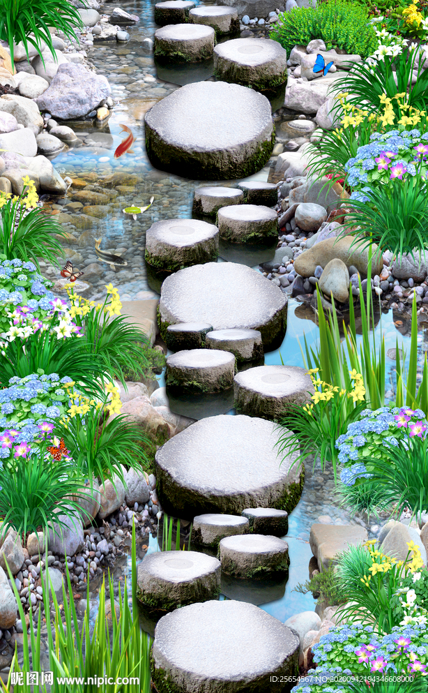 流水走道立体地画