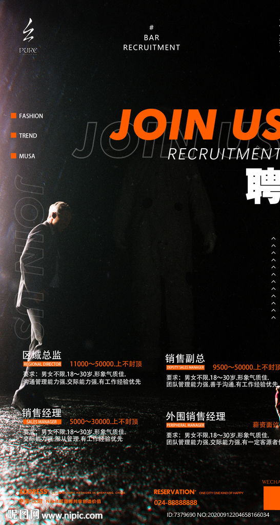 夜店酒吧招聘海报