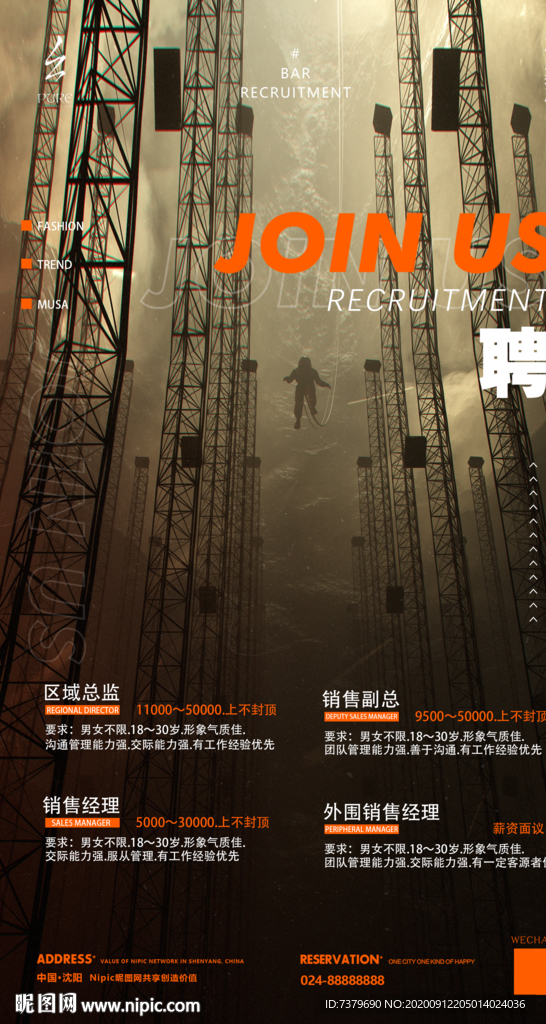 夜店酒吧招聘海报